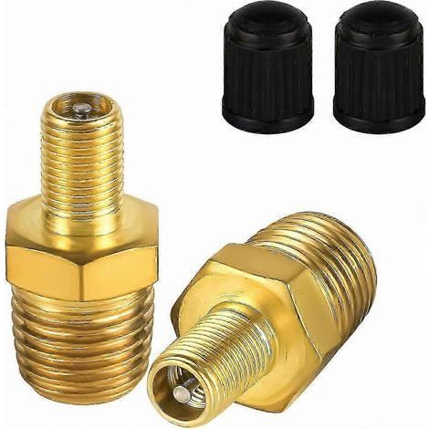 Messing-aufblasadapter (2er-pack), 1/4"-npt-außengewindeanschluss Auf Schrader-außengewindeanschluss