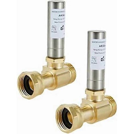 2025 Wasserschlagdämpfer Für Waschmaschinen, Hydraulischer Stoßdämpfer Aus Edelstahl, 3/4-zoll-messingventil (19 Mm) Mit 250 Psi (17 M²) Druck, 2er-pack