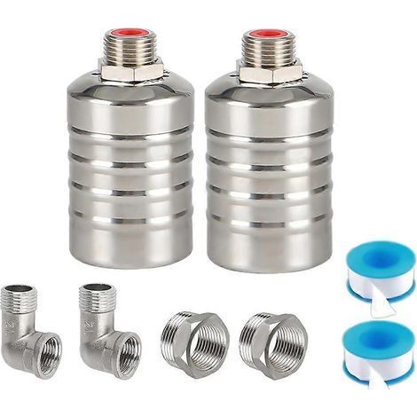 Set Aus 2 Automatischen Schwimmerventilen Zum Befüllen Von Wassertanks, 1/2 Zoll Und 3/4 Zoll, Aus Edelstahl 304.