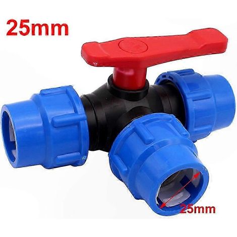 20–50 Mm Kugelhahn, Schwarz Und Blau, Für Sanitärinstallationen (1 Stück) 25 Mm