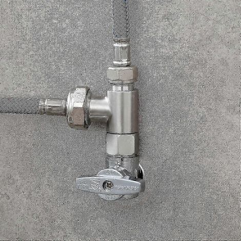 3-wege-t-stück Aus Edelstahl, 3/8" Und 1/2" Für Wasserleitungen, Oberfläche Aus Gebürstetem Nickel
