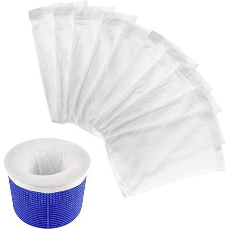Lot De 10 Chaussettes De Skimmer Pour Piscine - En Nylon Élastique Résistant - Pour Filtrer Les Feuilles, L'Herbe, Les Cheveux, La Mousse Et D'Autres Déchets