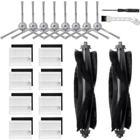 Fenoplastica20 Pices Rechange Pour Eufy L60/ L60 Ses/ L50/ L50 Ses Aspirateur Robot, Kit Accessoires Avec 2 Brosses Principales, 8 Filtres (avec Ponge), 8 Brosses Latrales, 1 Brosse De Nettoyage, 1 To