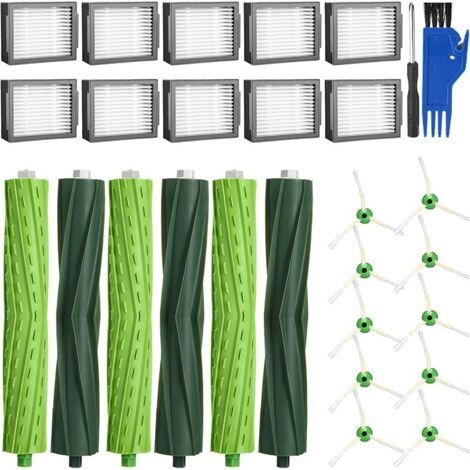 Fenoplasticaaccessoires De Remplacement Pour Irobot Roomba I/e/j Srie I7 I7+ J7 J7+ I3 I3+ I4 I4+ I6 I6+ I8 I8+ E5 E6,pices Rechange Pour Roomba,3 Stze Brosses En Caoutchouc,10 Filtre,10 Brosses Latra