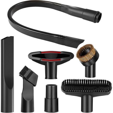 Fenoplastica7 Pièces Accessoires Pour Aspirateur, Embout Aspirateur Universel Avec 58cm Suceur Plat Flexible, Suceur Aspirateur Universel Avec Brosse Pour Tous Les Aspirateurs Avec Raccord De 32 35 Mm