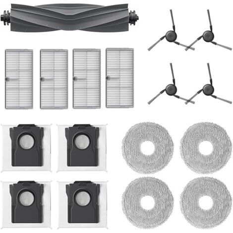 Fenoplasticaforehill 17 Pcs Accessoires Pour Dreame X40 Ultra / X40 Ultra Complete/l40 Ultra Robot Aspirateur.1 Brosse Principale, 4 Filtres, 4 Sacs Poussire, 4 Chiffons De Nettoyage, 4 Brosses Latral