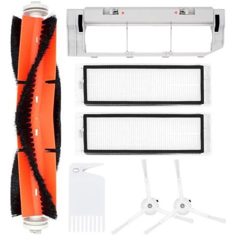 Fenoplasticaforehill Accessoires Pour Le Robot Aspirateur Xiaomi Mi Roborock S55 S50 S51-1 Brosse Principale, 2 Brosses Latérales, 2 Filtres Hepa,1 Couverture De Brosse Principale, 1 Outils De Nettoya