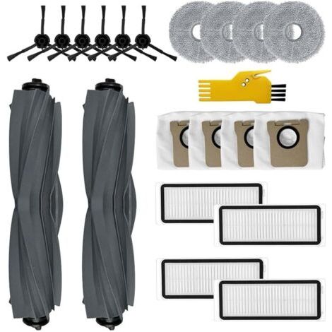 Fenoplasticaforehill Kit Accessoires Pour Dreame L20 Ultra Robot Aspirateur Pices De Rechange 20 Packs 2 Brosses Roulantes, 4 Filtres, 6 Brosses Latrales, 4 Serpillires, 4 Sacs Poussire