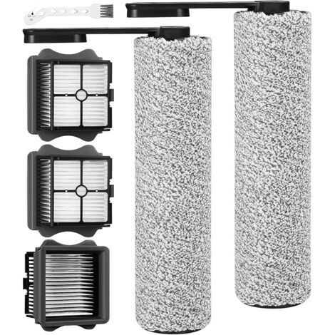 Fenoplasticaforehill Ensemble De 6 Accessoires Pour Aspirateur Eau Et Poussière Pour Tineco Floor One S5/s5 Pro/s5 Pro 2/s5 Extreme,2 Brosses À Rouleau En Microfibre + 3 Filtres + 1 Brosse De Nettoyag