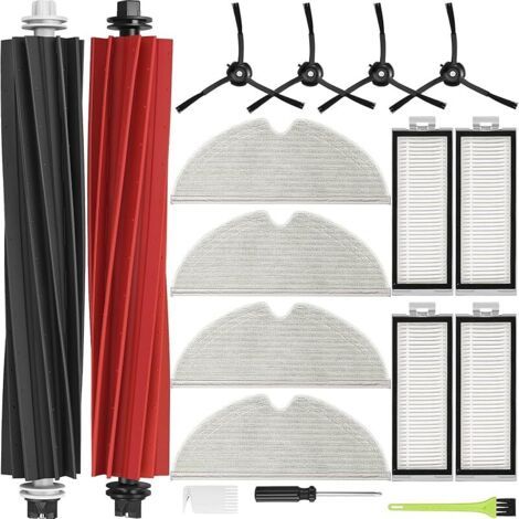 Fenoplasticaforehill Kit Accessoires Pour Roborock Q5 Pro+/ Q8 Max+ /q8 Max Plus Q5 Pro Pices De Rechange Pour Roborock Q5 Duoroller+ / Q5 Max+, 2 Brosse Principale, 4 Serpillere, 4 Filtres, 4 Brosse