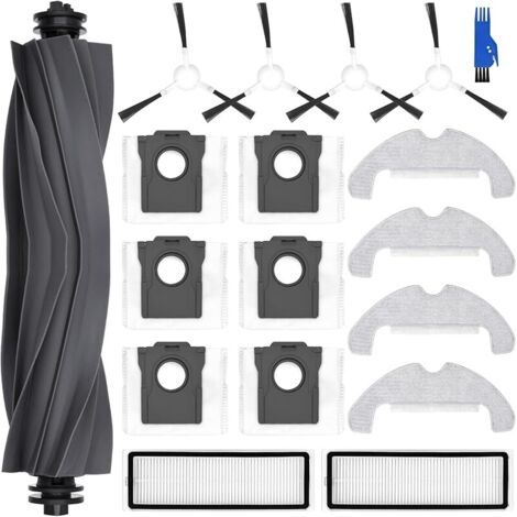 Fenoplasticaforehill Kit Accessoires Pour Dreame D10 Plus Gen 2, 4 Serpillres, 6 Sacs Poussire, 1 Brosse Principale, 4 Brosses Latrales, 2 Filtres, Pices De Rechange Pour Robot Aspirateur