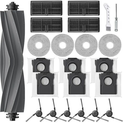 Fenoplasticaforehill Kits Accessoires Pour Dreame X40 Ultra Complete /l40 Ultra /x40 Master, Pour Mova P50 Pro Ultra, 1 Brosse Principale 6 Sacs À Poussière 4 Filtres 6 Brosses Latérales 4 Serpillière