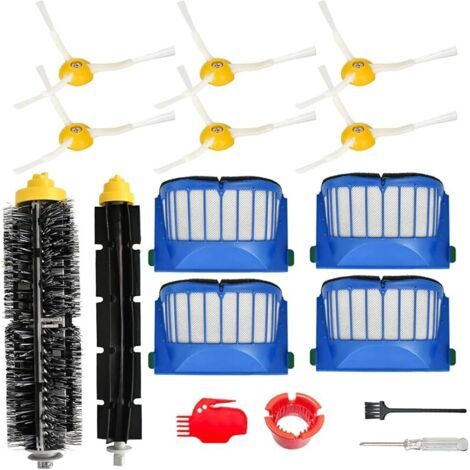 Fenoplasticaforehill Pièces De Rechange Pour Irobot Room Ba Série 600 (675, 694, 692, 614, 670, 677, 671, 691, 676, 639, 679, 615) U2013 1 Brosse À Poils, 6 Brosses Latérales, 4 Filtres