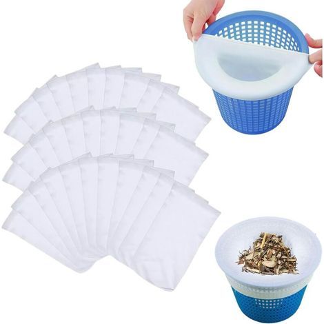 Lot De 30 Chaussettes Pour Skimmer De Piscine, Filtre Pour Skimmer De Piscine, Filet De Filtration Fin, Kit De Nettoyage Pour Panier Filtrant, Filet De Filtration Réutilisable, Pour Le Nettoyage Des
