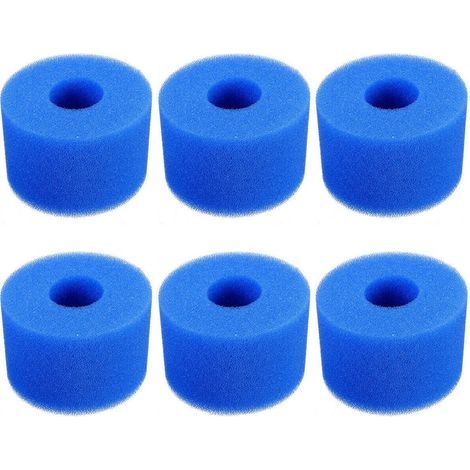 6 Pièces Filtre Piscine, Cartouche De Filtre En Mousse, Mousse Pour Filtre Piscine, Réutilisables Et Lavables, Filtre En Mousse Pour Spa, Piscine