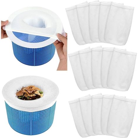 Lot De 15 Chaussettes Skimmer,filtre Nylon Réutilisable,piscine Entretien,eau Claire