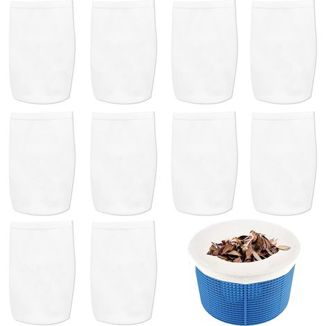 Lot De 10 Chaussette Skimmer Piscine,nylon Élastique,réutilisable,pour Panier Filtrant,débris Et Saleté