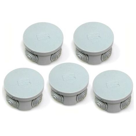Packung Mit 5 Ip44-anschlussdosen Mit Gummidichtungen Und Schnappdeckeln, 65 X 30 Mm