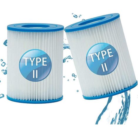 Filtre De Piscine Gonflable Bestway Type Ii, Cartouche Lavable Et Réutilisable, 10,6 X 13,6 Cm (2 Pièces)