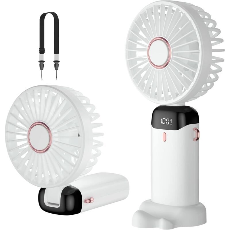 Tragbarer Ventilator, Usb-wiederaufladbarer Mini-handventilator, Kleiner Taschenventilator Mit Ständer, Faltbarer Tischventilator