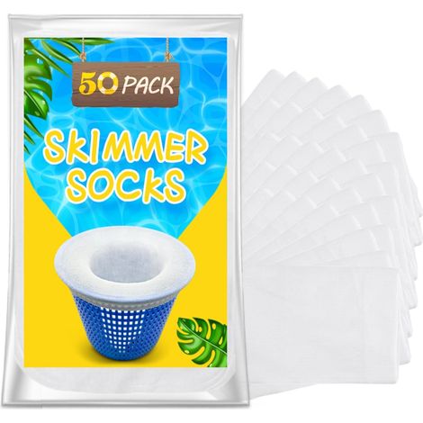 Ortviai Lot De 50 Filtres Pour Skimmer De Piscine, Grilles De Filtration Réutilisables, Préfiltres Élastiques En Nylon Pour Skimmer, Maille Ultra-fine Pour Filtrer Les Débris Et La Saleté.