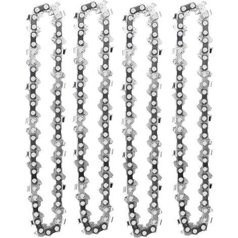 Lot De 4 Chaînes De Tronçonneuse 4 Pouces – 28 Maillons D'Entraînement – Pour Coupe Précise Et Efficace – Compatible Mini Tronçonneuses