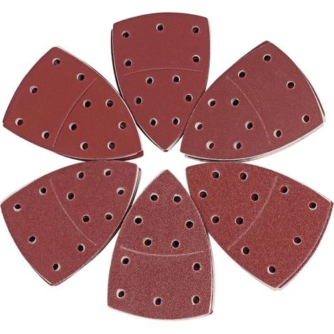 Lot De 60 Feuilles Abrasives Triangulaires 105x152mm – Assortiment De Grains P40/60/80/120/180/240 – Fixation Rapide Pour Ponceuses Mouse Delta