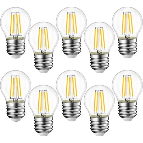 10 Pièces E27 G45 Ampoules Led 4w Équivalent À 40w, Ampoules Led Rétro E27, Clair Chaud 3000k, Verre, 10 Pièces