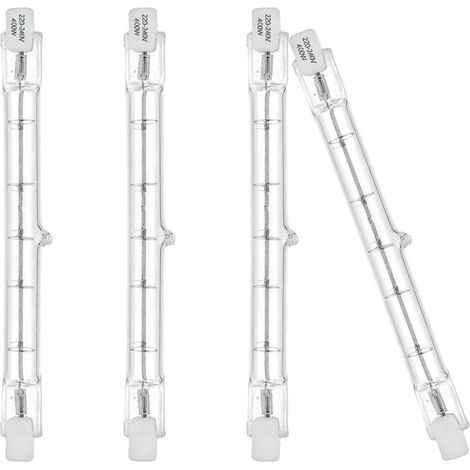 Ampoule Halogène R7s 400w 118mm – 3100lm Blanc Chaud 2700k – Lot De 4 – Classe Énergétique C Pour Éclairage Professionnel