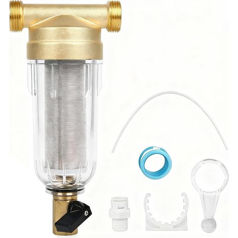 Filtre Fin Lavable, Pré-filtre, Filtre À Eau Du Robinet, Filtre À Sédiments Du Préfiltre, Filtre À Eau À Sédiments Rotatif, Pour Filtre À Sédiments De Tuyau D'Eau De Puits (3/4")