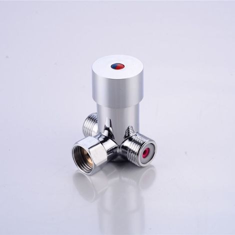 G1/2 Vanne D'Eau Froide Chaude-eau, Vanne De Mélange Vanne De Mélange Thermostatique, Contrôle De La Température De L'Eau De Salle De Bains Pour Robinet Automatique De Bains