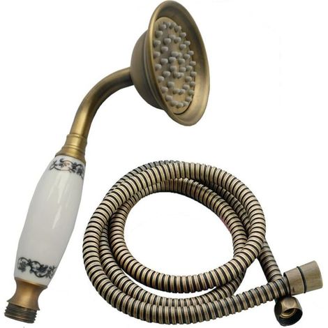 Haute Pression Douchette À Main Traditionnel Rétro Style Et Tuyau De 1,5 M (cuivre Antique)