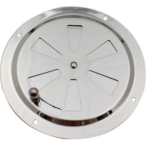 Grille D'Aération Ronde 125mm En Acier Inoxydable 316 – Réglable Pour Ventilation Efficace – 4 Trous De Perçage 3,5mm Pour Installation Facile