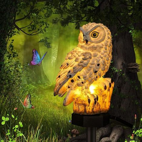 Lampe Solaire Hibou Led Étanche – Décoration De Jardin Créative – Résistante Aux Intempéries – Énergie Solaire – Installation Facile