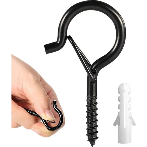 Lot De 12 Crochets À Visser – Dimensions 55 X 25 Mm – Résistants À La Rouille Et Intempéries – Pour Suspendre Lumières Et Guirlandes