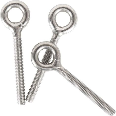 M6 304 Anneau En Acier Inoxydable Longue Vis Tige Filetée Boulon À Anneau 10pcs