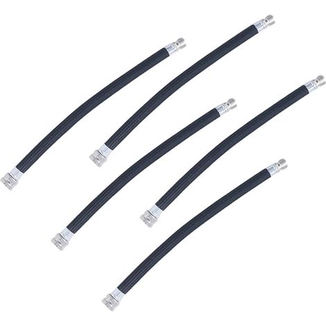 Tuyau De Pompe À Vélo Noir 5 Pièces – Tube D'Extension Flexible En Alliage, Raccord Étanche Pour Gonfleur Pneumatique, Accessoire Pour Rallonge Valve Pneu Et Pompe Électrique Vélo