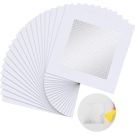 Patch De Réparation De Mur Kit De Réparation Murale 20 Pièces Patch Auto Adhésive Mural Patch De Réparation De Mur En Aluminium Patchs Pour Réparation Murs Et Trou Au Plafond Endommagés 10cm X 10cm