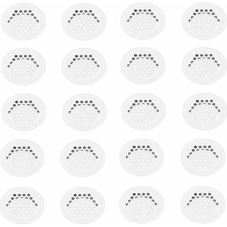Grille Aération Vmc 20 Pièces – Grille Ronde En Inox Blanc 35mm – Pour Cuisine Et Meubles – Diamètre Extérieur 42mm – Hauteur 10mm