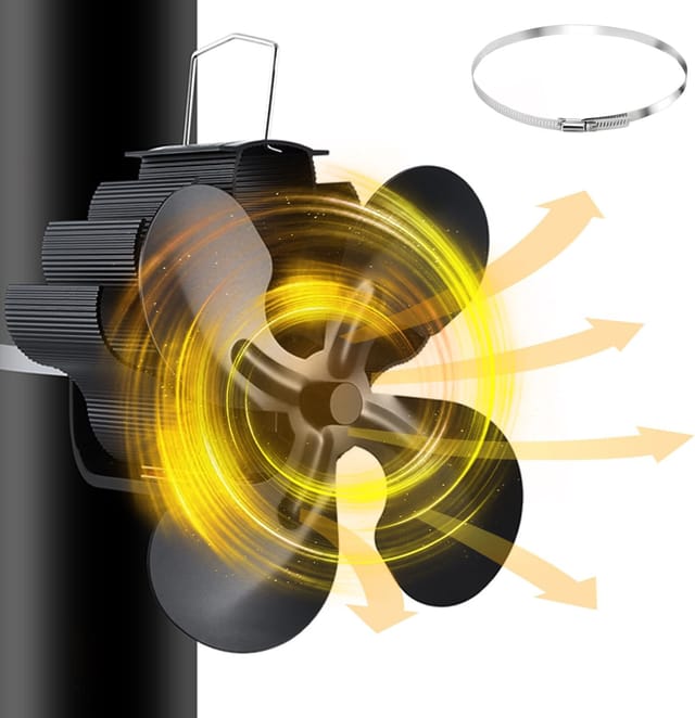 Magnetischer Kaminventilator Mit 4 Flügeln, Kein Strom Erforderlich, Wärmebetrieben