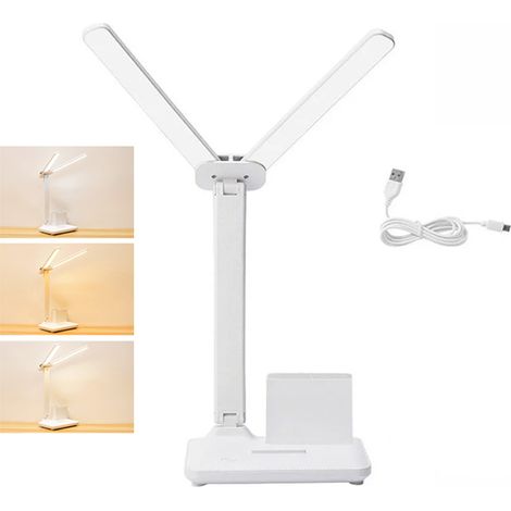 Lampe De Bureau - Intensité Variable Et Contrôle Des Couleurs - Lampe De Bureau Double Led - Rechargeable 4000 Mah