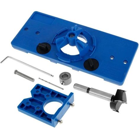 Gabarit De Perage Charniere Invisible 35 Mm Et Dispositif De Charnière Perage 35 Mm Avec Foret 35 Mm Support Butée De Profondeur Clé Hexagonale Pour Menuiserie