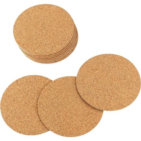 Lot De 100 Sous-verres Ronds En Liège - Réutilisables - Absorbants - Diamètre 10 Cm - Pour Tables À Manger, Bureaux Et Bars