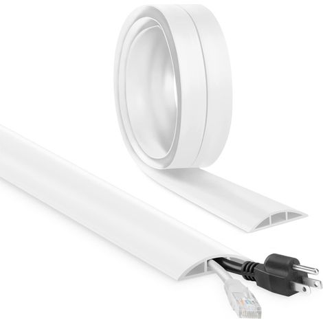 Passe Cable Sol Autocollante Flexible - 3 M X 30 Mm X 10 Mm, Cachez Et Protégez Les Câbles, Pour La Maison, Le Bureau, L'École, L'Entrepôt (3 M, Gris)