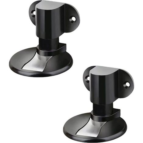 Lot De 2 Butées De Porte, Acier Inoxydable, Noir