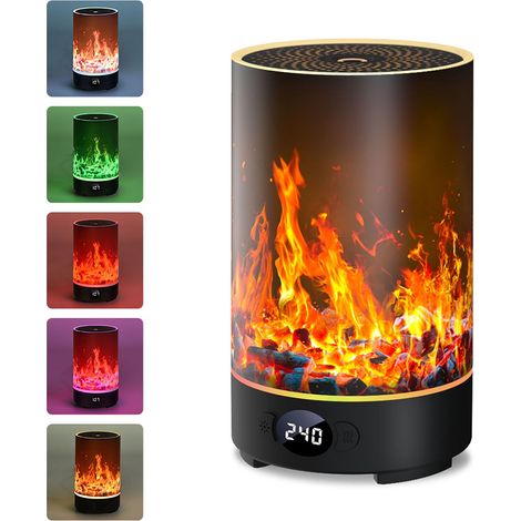 Diffuseur D'Aromathérapie Et Humidificateur Intelligent Avec 10 Iumières D'Ambiance 5 Modes De Brumisation, Réservoir D'Eau De 200 Ml, Arrêt Automatique, Bureau, Chambre À Coucher, Yoga