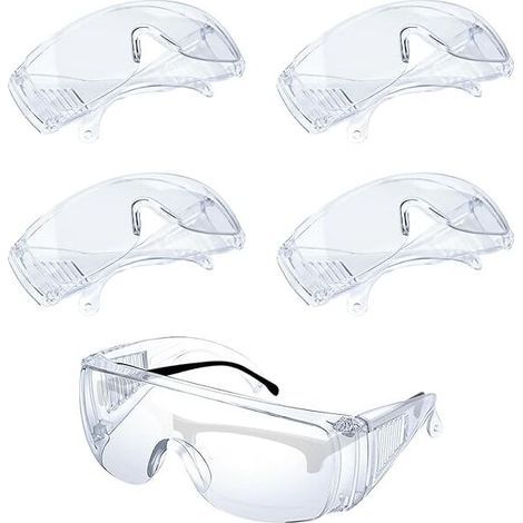 – Lot De 5 Lunettes De Protection Transparentes – Revêtement Anti-buée Et Anti-rayures – Ajustement Sécurisé Pour Laboratoire Et Horticulture