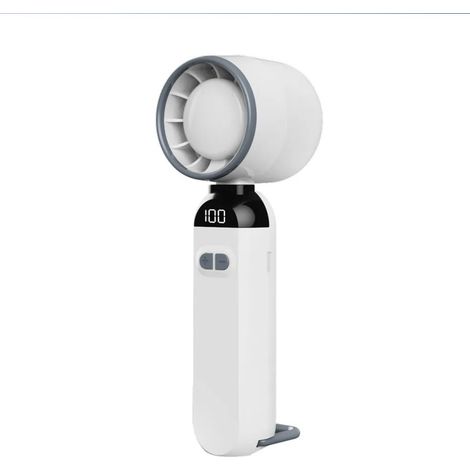 Ventilateur Portable Puissant À Main / Ventilateur De Bureau Réglable À 90° 100 Vitesses Pour La Maison, Le Bureau, La Chambre À Coucher, L'Extérieur, Blanc