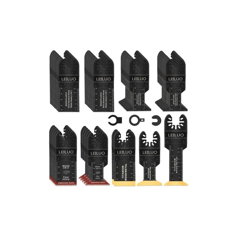 50 - Oszillierendes Sägeblatt - Multifunktionswerkzeug-zubehör - Schneidet Holz, Nägel Und Gipskartonplatten - Kompatibel Mit Dewalt Und Makita - Tragetasche - Silber - Universell