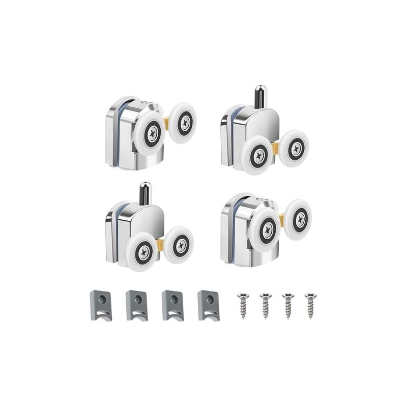 Duschkabinenrollen, 4er-set, 23 Mm Doppelrollen, Robust Und Leise, Für Glastüren Mit Einer Dicke Von 3-6 Mm (23 Mm).